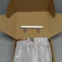 goldenwarm 25 Pack Brushed Nickel Cabinet Pulls Kitchen Cabinet Handles Modern Drawer Pulls Square T Bar Drawer Handles for Cupboard,5in Hole Centers