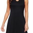 Women's Casual Summer Sleeveless Dresses Beach Boho Sundress Dress with Pockets Size Medium, Black 