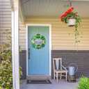 5 x St. Patrick's Day Decorations Wooden Shamrock Wreath for Front Door Welcome Sign, Farmhouse St. Patrick's Decor Welcome Door Hanging Sign Outdoor Indoor Shamrock Clover Spring Wall Home Decor