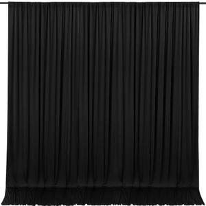 MoKoHouse 10ft x 8ft Black Backdrop Curtains Black Drape for Backdrop Halloween Thick Solid Fabric Cloth Backdrop 2 Panels 5ft x 8ft