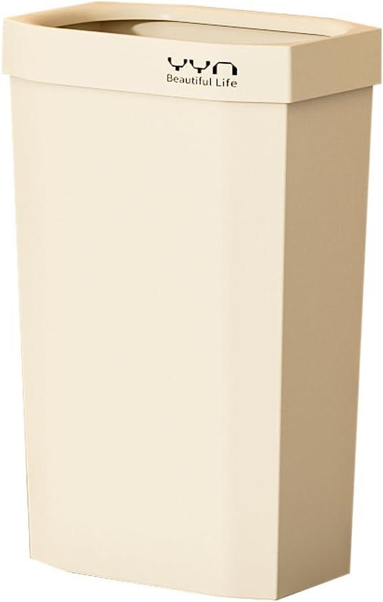 JOSUCLEN Bathroom Trash Can 4 Gallon,Small Slim Garbage Can, Open Top Trash Can for Bathroom, Kitchen, Office, Bedroom, Living RoomCreamy