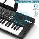 61 keys keyboard piano, Electronic Digital Piano with Built-In Speaker Microphone, Sheet Stand and Power Supply, Portable piano Keyboard Gift Teaching for Beginners