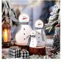 Threehoney Christmas Snowmen Wooden Ornaments Rustic Christmas Table Centerpieces Farmhouse Tiered Tray Decor Table Sign for Xmas Winter Holiday Party Home Office Shelf(3 Pcs,Snowmen)