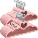 Coloch 50 Pack Pink Velvet Hangers, Non-Slip Clothes Hangers with 360 Degree Rotating Hook Thin Felt Adult Hanger for Coat, Dress, Shirt, Jacket