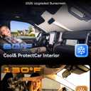 Cooling Car Windshield Sun Shade for RAM 1500 2011-2026, Green and Beige | 99% UV Protection and Heat Insulation, Storage Bag Included, Helps Keep the Parked Interior Cooler, Front Window Coverage