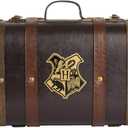 Harry Potter Hogwarts School Trunk - Mini 9 Collectible Storage Case with Hogwarts Crest - Official Wizarding World Prop Replica & Decorative Keepsake Box - Desktop Organizer