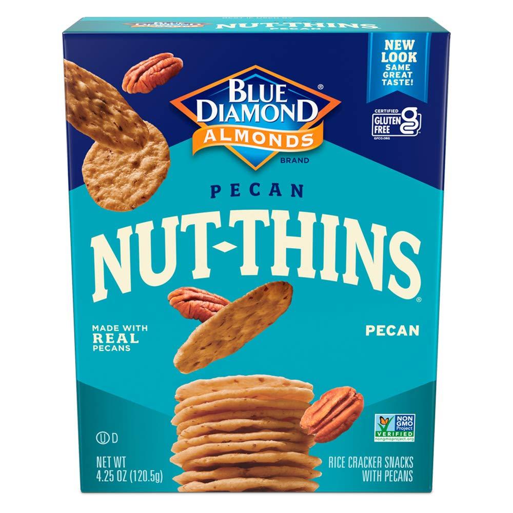 Blue Diamond Almonds, Pecan Thins Gluten Free Cracker Crisps perfect for Snacking, 4.25 oz (EXP 02/13/26)