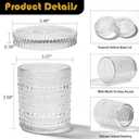 Bathroom Organizers and Storage, 4 pack Glass Qtip Holder, Bathroom Jars with Lids, Vanity Organizer for Cotton Rounds, Balls & Floss Picks, Qtips, Vanity & Makeup Bathroom Canisters with Lids (Clear)