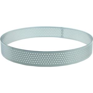 Keewah Round Perforated Tart Ring, 6.5, Stainless Steel