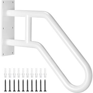 Auroras Hand Rails for Outdoor Steps, 28.7" Outdoor Handrail - Auroras Wall Mount Handrail for 1-3 Steps, U-Shaped Handrails for Kids, Elderly, Pregnant Women, Disabled (White)