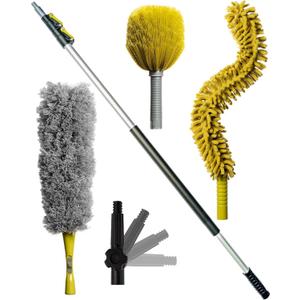 DOCA Telescoping Pole 5-12 Ft - Extension Pole for Cleaning, Feather Duster, Window Washing Kit, Paint Roller, Window Squeegee - High Reach Extendable Kit for Indoor & Outdoor - Duster Kit