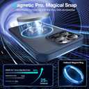 360Rotatable Magnetic Ring for iPhone 13 Pro Case Compatible with MagSafe [Built-in Kickstand] [Military Shockproof] [Non-Slip Texture Edge] Slim Translucent Matte Soft Silicone Bumper,Blue