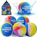 5 Pack Water Skip Balls- Water Bouncing Ball, Ink-Splashed Colorful Skipping Balls for Pool Beach Play, Summer Fun Beach for Kids 5-8-12 and Adult Boys Girls