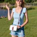 Beatfull Designer Crossbody Bag Bee Shoulder Purse for Women Trendy Wide Strap Camera Clutch PU Leather Handbag