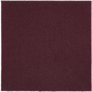 Red/Burgundy Self-Adhesive Solid Carpet Tiles 12Pcs - Actual: 12" x 12"