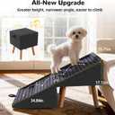 17.13" H Dog Stairs for Small Dogs, 2-in-1 Pet Steps & Ottoman - Foldable Dog Stairs for Couch, Non-Slip Wooden Pet Stairs for Puppy Senior Injured Dogs