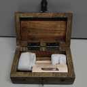 Nautical Cove Treasure Chest Wooden Box with Antique Iron Lock and Skeleton Key (X-Small 5 x 3 x 2) - Storage and Decor  Pirate Wooden Treasure Chest, Decorative Box with Hinged Lid,