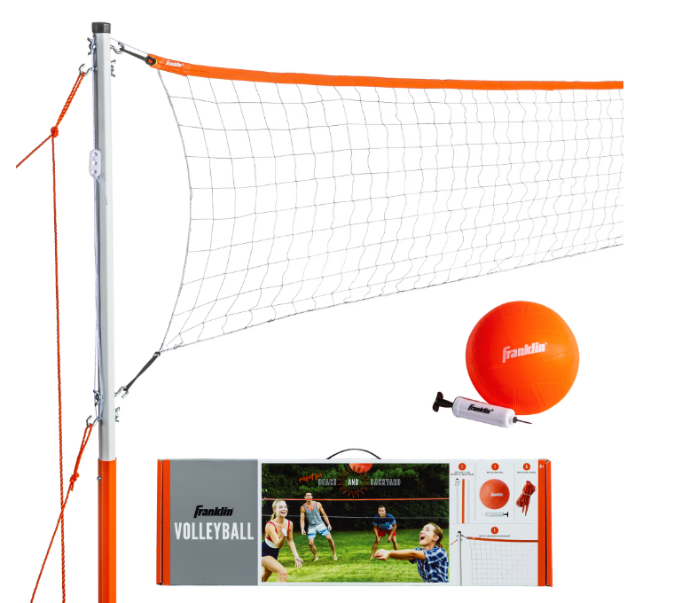 Franklin Sports Volleyball Set with Portable Net + Ball - Starter