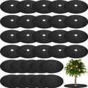 Macarrie 30 Pieces Weed Barrier Mats Non Woven Tree Mulch Ring Thickened Tree Protectors Mat Black Mulch Reusable Rings Landscaping Plant Cover Round Anti Grass Gardening Fabric Cover(32.2 Inch)