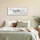 2 x And So Together They Built A Life They Loved Sign Large Wall Art Decor Framed 15x40, Above Bed Over Bed Canvas Wall Art Decor Print for Couples Bedroom, Rustic Bedroom Love Signs Wall Picture