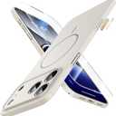 JUESHITUO Magnetic Slim Fit Case for iPhone 17 Pro Max(6.9"), Ultra Thin Matte Anti-Scratch Hard PC Cover(1X Screen Protector), OriginFit Case iPhone 17 Pro Max Compatible with MagSafe, Creamy White