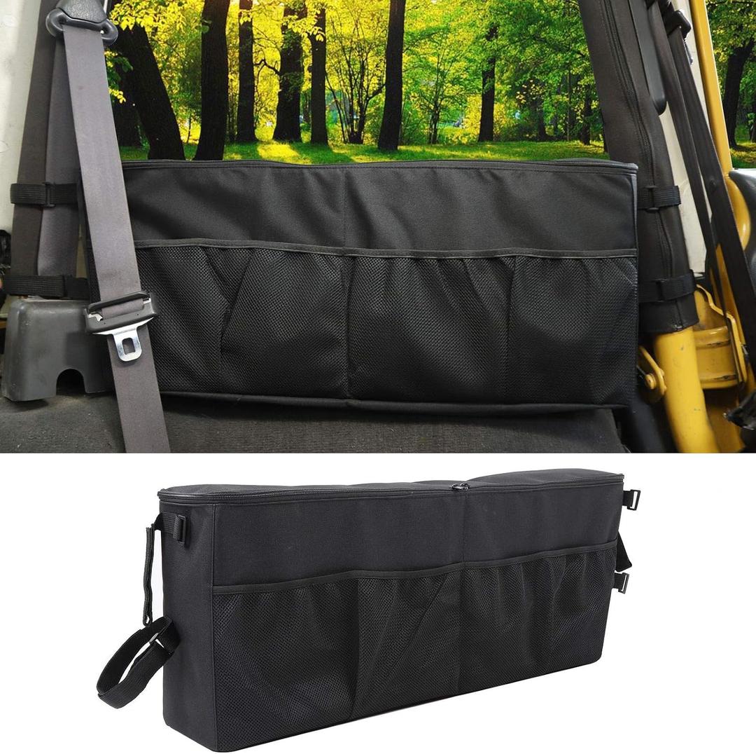 JeCar for TJ Trunk Organizer Rear Cargo Storage Driver Side Organizer Bag Pouches Compatible with 1997-2006 Jeep Wrangler TJ