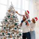 SmoothNovelty 36 Pcs Christmas Felt Ball Ornaments Mini Wool Felt Balls 1.57 Inch Christmas Tree Hanging Decorations Brown Green Beige Pompom Decoration DIY