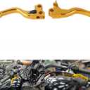 3 Finger 5.9" CNC Shorty Hand Control Lever Kit Brake Clutch Levers Fit for Harley Sportster 1996-2003, Dyna 1996-2017, Softail 1996-2014, Touring 1996-2007(Gold)