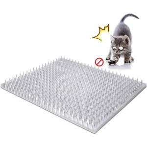 8 Pack Cat Deterrent Outdoor/Indoor Scat Mat, Pet Deterrent Training Mats, Keep Cats/Dogs Away Plastic Mats with Spikes, 12 Sq.ft, 16 x 13 Inches