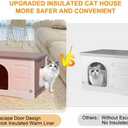 Rockever Plastic Outdoor Indoor Cat House with Insulated Liner, 100% Insulated Feral Cat House for Winter, Waterproof Cat Houses for Outdoor Cats, Spacious, Assemble Easily-Grey