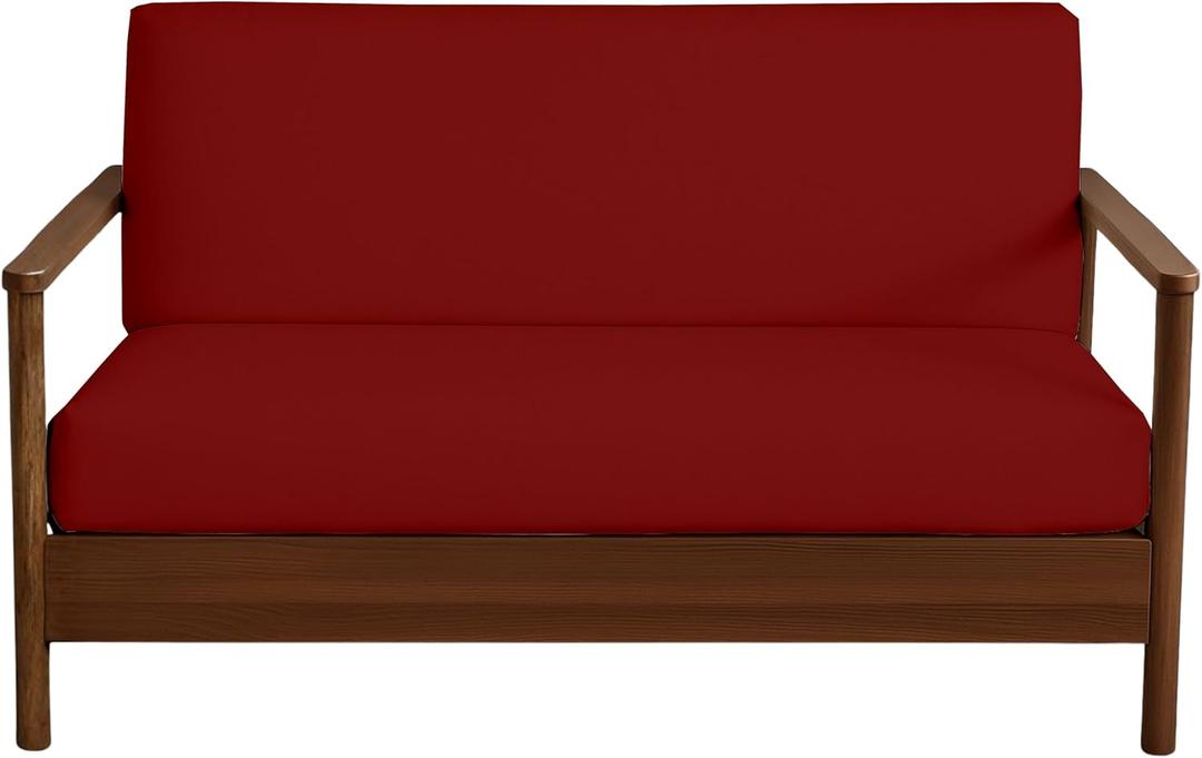 VianNest 600TC Armless Futon Covers Full Size Pure Cotton Zippered Sofa Bed Slipcover, Machine Washable Couch Protector for Sleeper Sofas & Futons (Burgundy)