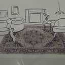 Washable Area Rugs 9x12 Living Room Boho Non Slip Thin Carpet Stain Resistant Vintage Multicolor Printed Oriental Distressed Rug for Bedroom Low Pile (Skyblue/Apricot/Navy/Ivory)