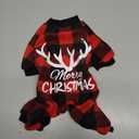 Dxhycc Pet Christmas Pajamas Red Black Plaid Dog Pajamas Pet Dog Fleece Jumpsuit Soft Warm Puppy Christmas Jammies Cat Doggie Sweater, S