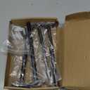 4 Pcs 8" Black Solid Steel Floating Shelf Bracket Blind Shelf Supports - Hidden Brackets for Floating Wood Shelves - Concealed Blind Shelf Support  Screws and Wall Plugs Included