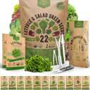 Organo Republic 22 Lettuce & Salad Greens Seeds Variety Pack 24,700+ Non-GMO Heirloom Lettuce Seeds for Indoor & Outdoor Garden, Hydroponics, Aerogarden - Arugula, Kale, Spinach, Swiss Chard, Lettuce