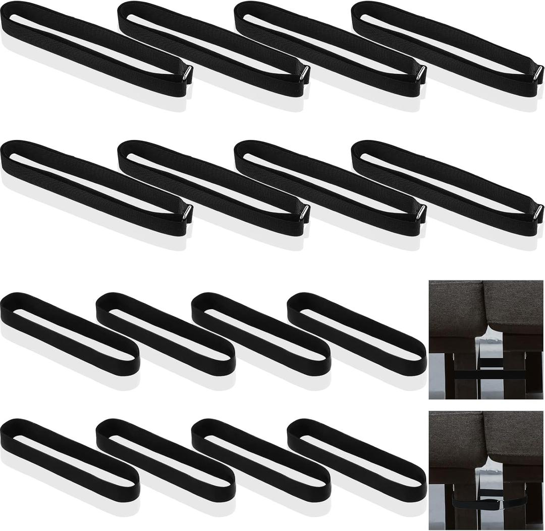 Saintrygo 16 Pieces Sectional Sofa Connectors Rubber Heavy Duty Couch Connector Straps Easy Install & No Tools Required Universal Hook & Loop Cinch Straps for Sliding Furniture