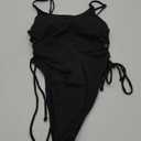 Narecte One Piece Swimsuit Women Bathing Suit Sexy High Cut Women's One-Piece Swimsuits Monokini One Piece Bathing Suit (Black)