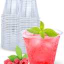 5 x Aatriet 9 oz Clear Plastic Cups, 50 Pack Classic Clear Disposable Wine Cups for Wedding & Party, Elegant Cocktail Cup, Plastic Tumblers for Iced Coffee, Cold Beverage