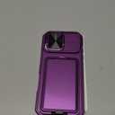 SSLOTSCASE for iPhone 17 Case with 2X Privacy Screen Protector, Credit Card Holder & Camera Cover Stand & Slide Lens Cover & Wallet, Drop Proof Rugged Sturdy Case Cover for iPhone 17 2025, Dark Purple