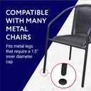 Impresa Patio Chair Feet Caps - 1.5 in Black, 32-Pack - UV-Resistant Plastic Furniture Leg Caps, Chair Leg Floor Protectors & Outdoor Metal Furniture Glides
