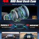 Dashcam Front and Rear Camera, UHD Dual Channel Dash Cam,WiFi - App Control, G-Sensor, Loop Recording, 170 Wide Angle, Night Vision, 3.6" IPS, S300 Dash Camera for Cars with 32GB Card