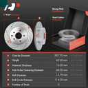 A-Premium 12.13 inch (308mm) Rear Drilled and Slotted Disc Brake Rotors + Ceramic Pads Kit Compatible with Nissan & Infiniti Models - M35/M45, Q40, Maxima, EX35, EX37, G25, G35, G37, QX50, 350Z, 370Z