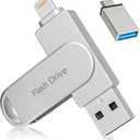 Apple MFi Certified Flash Drive 512GB, Photo Stick for iPhone Memory Stick for Photo/Video Backup Stick, High-Speed USB Thumb Drive for iPhone Storage Compatible for iPhone/iPad/Android/PC (Silver)