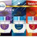 Febreze Plug In Air Freshener, Odor-Fighting Scented Oil Refill, Air Fresheners for Home and Bathroom and Kitchen, Long Lasting for Strong Odors, Moutain/Ocean/Amber Mix, 0.87oz Refills, 3 Count