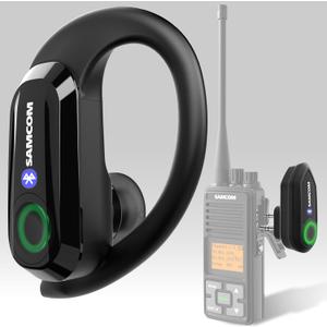 SAMCOM X7 Bluetooth Earhub Earpiece for Walkie Talkies and Phone, 2 Pin K Head Dongle Wireless Headset with Mic for FPCN10A/FPCN30A/FPCN20A Two Way Radios, 8 Work Hours (Radios Not Included)