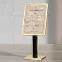 Sign Holder Stand 21x29 inch-Adjustable Floor Standing Sign Holder-Heavy Duty Aluminum Menu Stand with Snap-Open Frame Display for Malls,Schools,Restaurants(Gold)