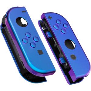 eXtremeRate DIY Replacement Shell Buttons for Nintendo Switch & Switch OLED, Chameleon Purple BlueCustom Housing Case with Full Set Button for Joycon Handheld Controller - Console Shell NOT Included