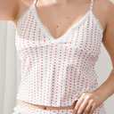 Womens 2 Piece Pajamas Sets Y2k Cute Sleeveless Cami Tops and Shorts Matching Lounge Set Sleepwear (S)