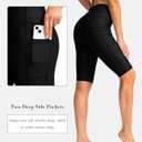 SANTINY Women's 8''/12'' High Waisted Swim Shorts with Pockets UPF50+ Long Board Swimming Shorts for Women with Liner (Black)
