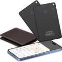 2 Pack Wallet Tracker Card [Apple MFi Certified] Air Tracker Tag (iOS only), IP68 0.06in Rechargeable Smart Card Work with Apple Find My, Keys Finder and Item Locator for Passport, Bags, Laptop, Black